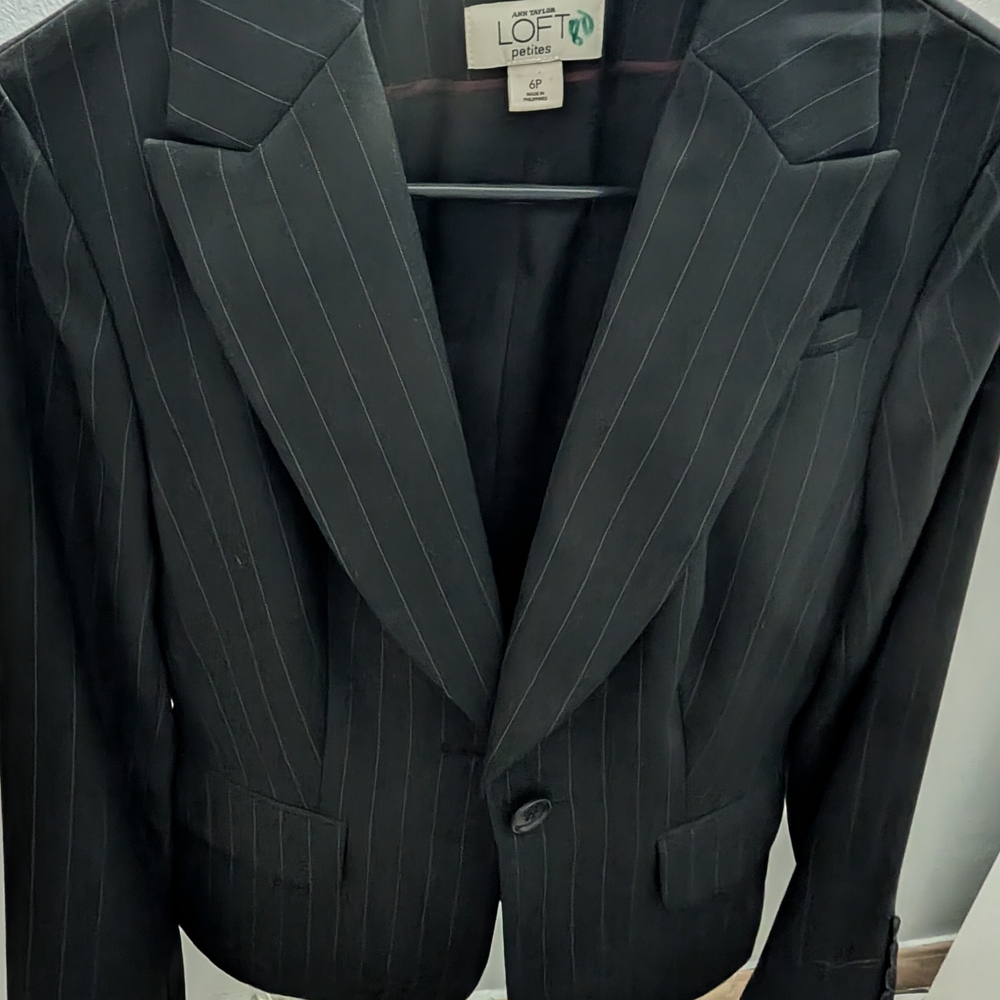 Loft Black Pinstripe Blazer for Men
